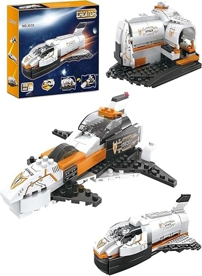 Sky Tech ® 3 in 1 Future Flyer, Space Station, Fighter Jet Building Brick STEM Building Set Toy for Kids Educational Construction Kit Set Space Astronaut Theme Blocks and Bricks 168+ Pcs DIY - Image 1